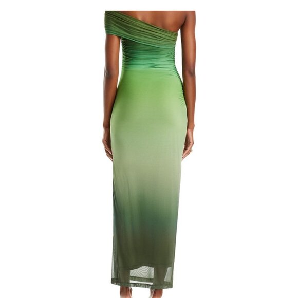 Bardot Green Ombre One-Shoulder Dress - Picture 2 of 3